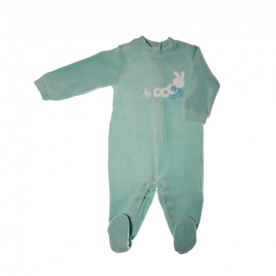 Salopeta cu mânecă lungă, de culoare albastră și aplicație bebeluși  Chicco 32946 