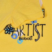 Tricou din bumbac cu imprimeu - pentru fată, galben Boboli 329657 3