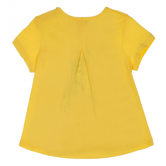 Tricou din bumbac cu imprimeu - pentru fată, galben Boboli 329658 4