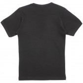Tricou negru din bumbac pentru fete Stuka 329696 4