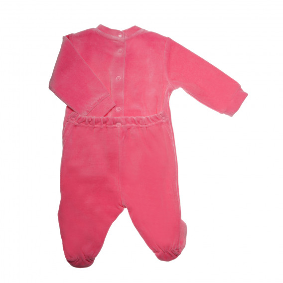 Salopetă din pluș cu mâneci lungi și ursuleț aplicat pentru fetițe, roz Chicco 33006 2