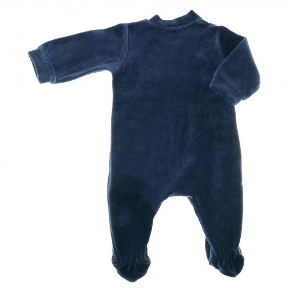 Salopetă din pluș cu fixare frontală și aplicație de panda pentru bebeluși, albastru bleumarin Chicco 33014 2