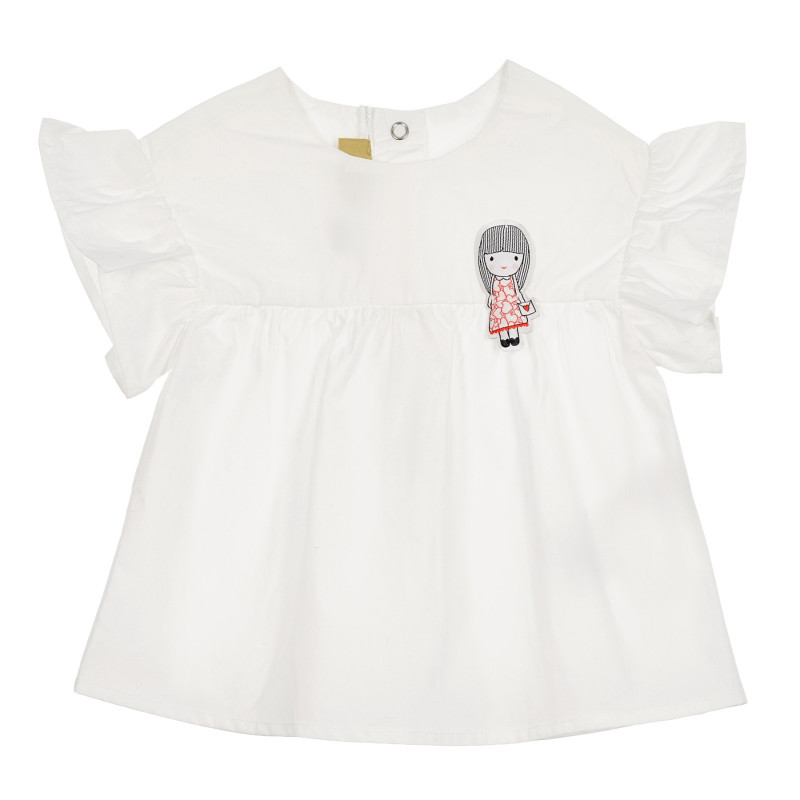 Bluză din bumbac cu mâneci scurte, cu aplicație, pentru fete  330848