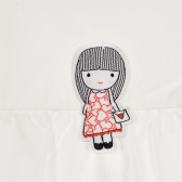 Bluză din bumbac cu mâneci scurte, cu aplicație, pentru fete Chicco 330849 2