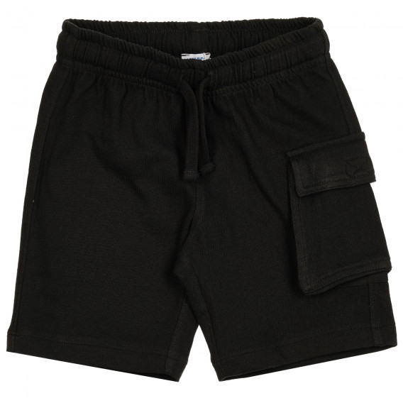 Pantaloni scurți negri din bumbac, cu buzunar lateral Chicco 330899 