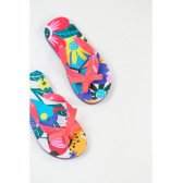 Flip-flops cu imprimeu floral și fundă mare, pentru fete Boboli 33108 