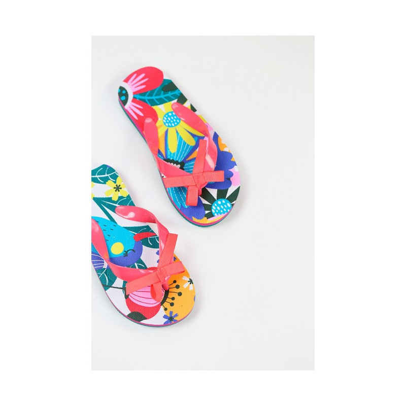 Flip-flops cu imprimeu floral și fundă mare, pentru fete  33108
