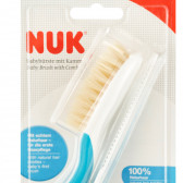 Perie de siguranță naturală de culoare albastră și pieptene pentru păr NUK 331378 2
