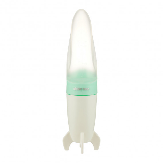 Flacon din silicon cu lingură, Rocket 90 ml., Verde Kikkaboo 331421 4