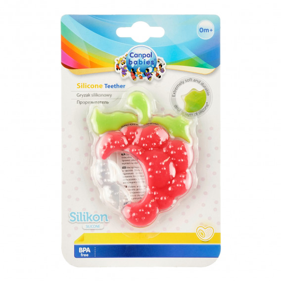 Jucărie dentiție din silicon, zmeură Canpol 331531 2