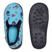 Papuci albaștri cu imprimeu color, pentru bebeluș Playshoes 331764 3