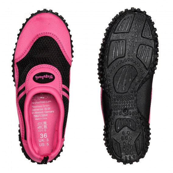 Pantofi aqua roz cu accente negre Playshoes 332073 3