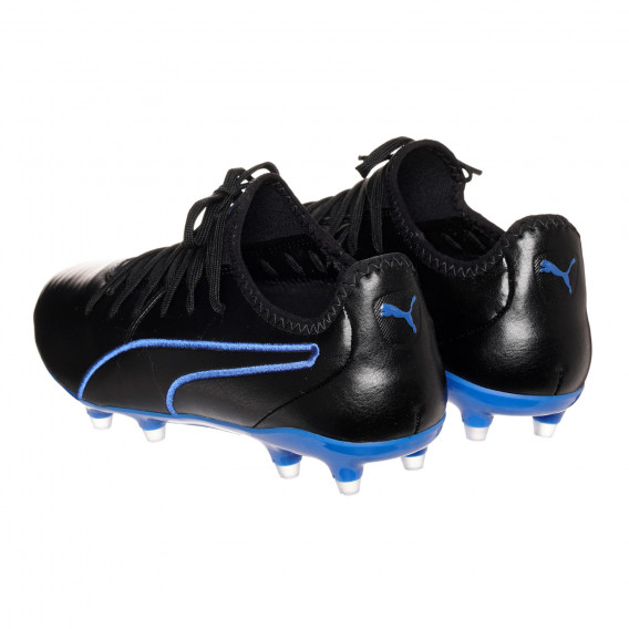 Pantofi sport din piele neagră cu accente albastre Puma 332145 4