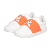 Teniși albi cu accent portocaliu și logo-ul mărcii Le coq sportif 332599 