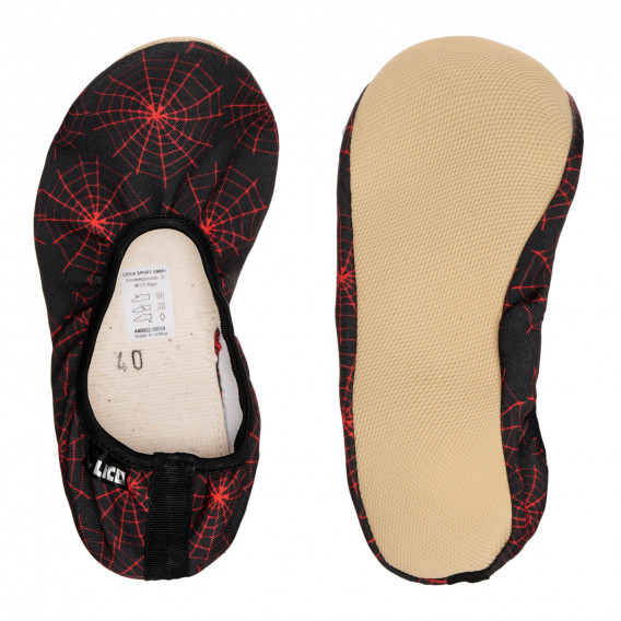 Pantofi negri cu imprimeu roșu, de pânză de păianjen Lico 332693 3