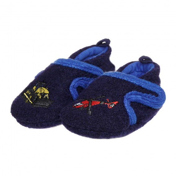 Papuci albaștri cu aplicație, pentru bebeluș Sterntaler 332769 
