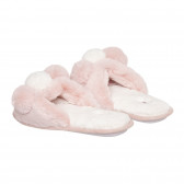 Papuci de casă roz pufoși, cu pompoane Boux avenue 332901 2