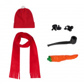Set de accesorii pentru om de zăpadă în roșu GT 333044 
