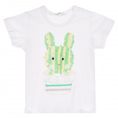 Tricou cu imprimeu cactus pentru fetițe, alb Benetton 333413 