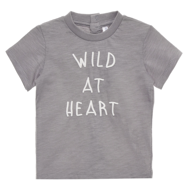 Tricou din bumbac Wild at Heart, pentru bebeluș, gri  334605