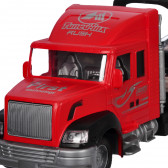 Camion roșu de transport auto cu 3 mașini GOT 334623 4