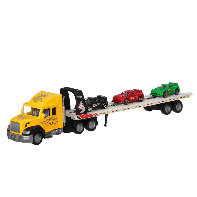 Camion de transport auto galben cu 3 mașini  334633