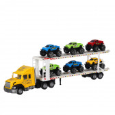 Camion de transport auto galben, două niveluri cu 6 mașini GOT 334651 