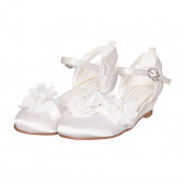 Sandale elegante cu aplicație florală, albe Cool club 334786 
