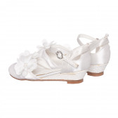 Sandale elegante cu aplicație florală, albe Cool club 334788 2