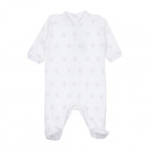 Salopetă cu imprimeu grafic pentru bebeluși în alb și roz Idexe 334867 
