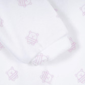 Salopetă cu imprimeu grafic pentru bebeluși în alb și roz Idexe 334868 2