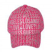 Palarie Guess cu viziera si monograma dreapta, roz Guess 335152 3