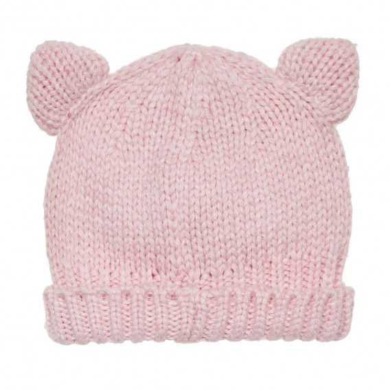 Căciulă cu urechi și aplicație panda pentru bebeluș, roz Chicco 335181 3