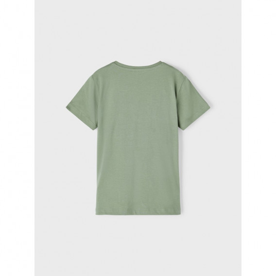 Tricou verde din bumbac cu imprimeu T-REX Name it 335962 2