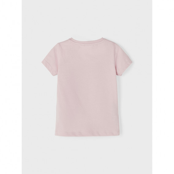 Tricou din bumbac roz deschis cu imprimeu balerină Name it 335977 2