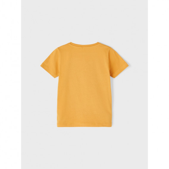 Tricou portocaliu din bumbac cu imprimeu clasic Name it 335980 2