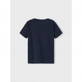 Tricou din bumbac cu imprimeu T-REX, pentru bebeluș, albastru Name it 335983 2