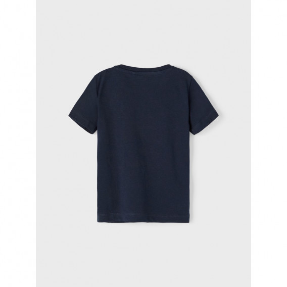 Tricou din bumbac cu imprimeu T-REX, pentru bebeluș, albastru Name it 335983 2
