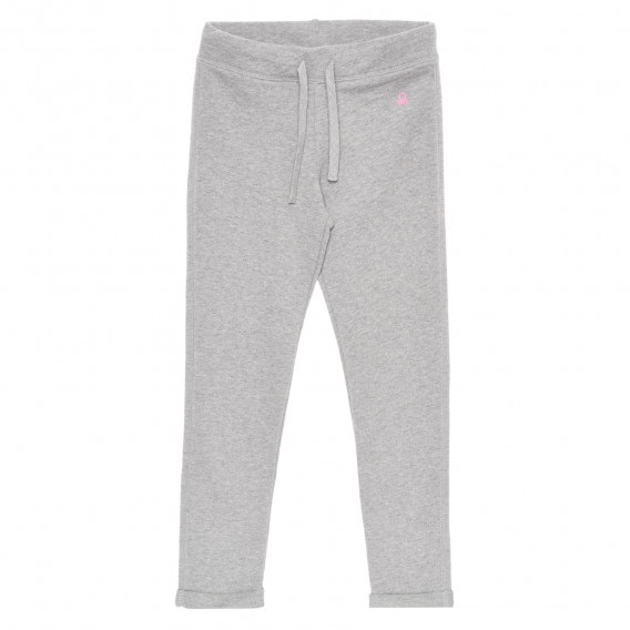 Pantaloni cu logo roz și margine întoarsă Benetton 336109 
