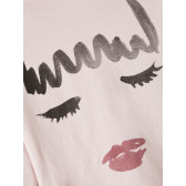 Bluză din bumbac roz deschis cu mâneci lungi, cu imprimeu pentru fată Name it 336305 3