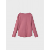 Bluză roz din bumbac, cu mâneci lungi, cu imprimeu „Girl you totally got this” Name it 336307 2