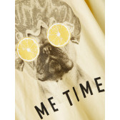 Bluză galbenă din bumbac, cu mâneci lungi, cu inscripția „Me time” Name it 336317 3