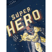 Bluză albastră din bumbac, cu mâneci lungi, cu inscripția „Super hero” Name it 336347 3