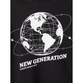 Bluză neagră din bumbac cu mâneci lungi, cu inscripția „New generation” Name it 336371 3