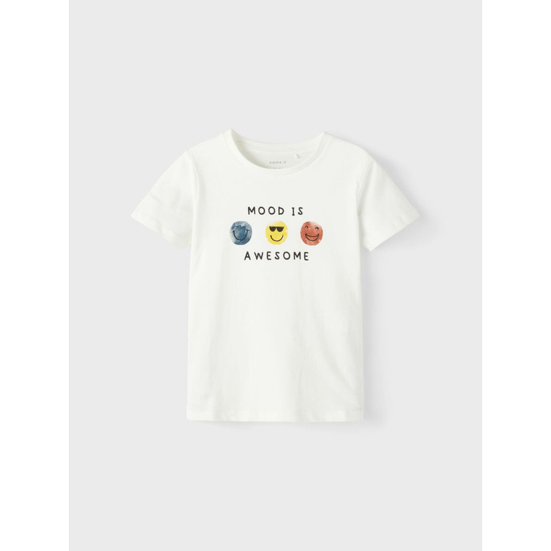 Tricou din bumbac Mood is awesome pentru bebeluș, alb  336420