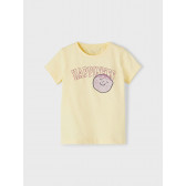 Tricou din bumbac Happiness pentru bebeluș, galben Name it 336441 