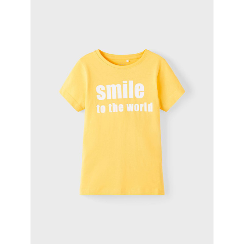 Tricou din bumbac Smile to the world, galben  336610