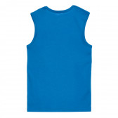Bluză din bumbac cu imprimeu, de culoare albastră Benetton 336749 4