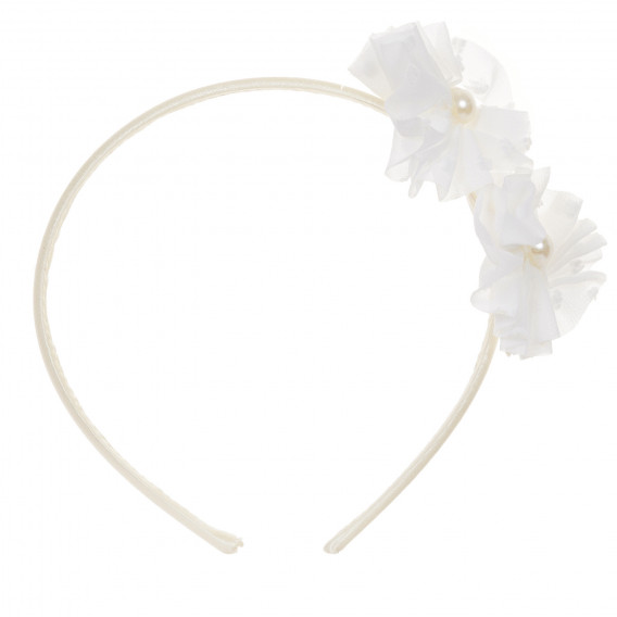 Tiara albă cu flori și perle Chicco 338334 