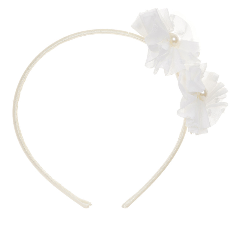 Tiara albă cu flori și perle  338334